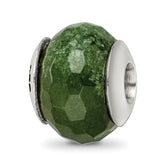 Sterling Silver Reflections Dark Green Quartz Stone Bead